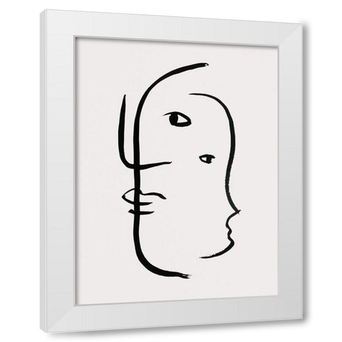Braun Studio - Visages I White Modern Wood Framed Art Print by Braun Studio