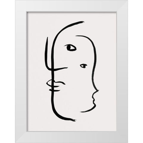 Braun Studio - Visages I White Modern Wood Framed Art Print by Braun Studio