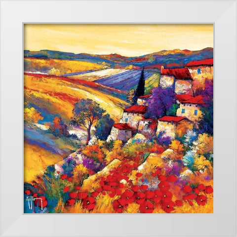 Couchant dans les collines White Modern Wood Framed Art Print by Keiflin, Roger