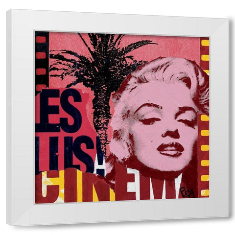 Les plus du cinema White Modern Wood Framed Art Print by Raynal, Paul