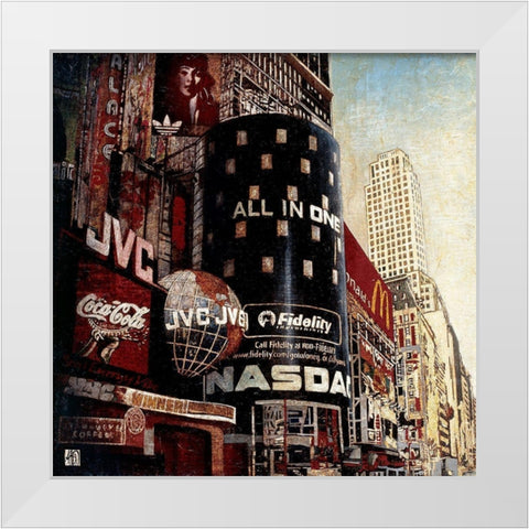 Nasdac Connection White Modern Wood Framed Art Print by Arietti, Fabienne