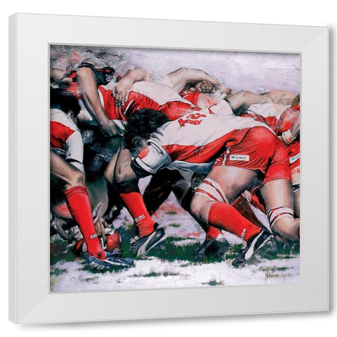 Melee BO (detail) White Modern Wood Framed Art Print by Ruse, Nadine