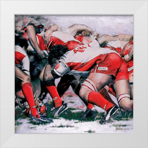 Melee BO (detail) White Modern Wood Framed Art Print by Ruse, Nadine