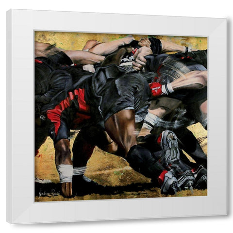 Melee rouge noire (detail) White Modern Wood Framed Art Print by Ruse, Nadine