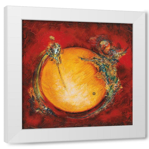 Le secret du cercle White Modern Wood Framed Art Print by Arthure