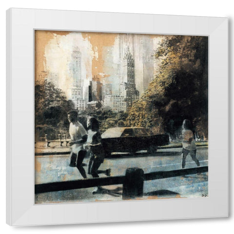 New York Central Park White Modern Wood Framed Art Print by JMG