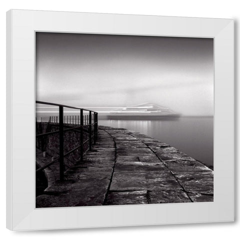 Bastia White Modern Wood Framed Art Print by Poli, Jean-Philippe