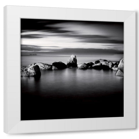 LIle Rousse White Modern Wood Framed Art Print by Poli, Jean-Philippe