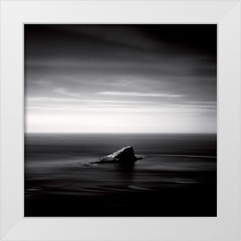 Cap Frehel White Modern Wood Framed Art Print by Poli, Jean-Philippe