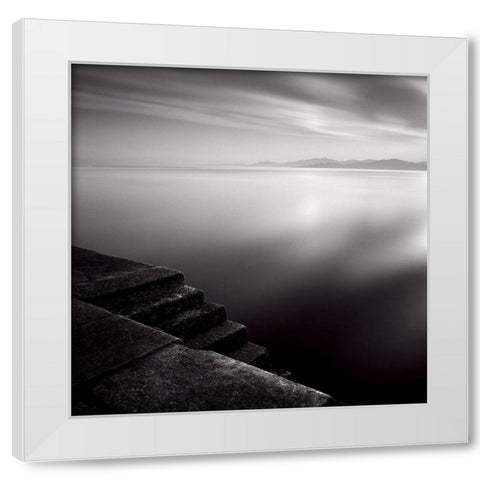 Lescalier White Modern Wood Framed Art Print by Laurenceau, Gerard