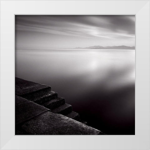 Lescalier White Modern Wood Framed Art Print by Laurenceau, Gerard