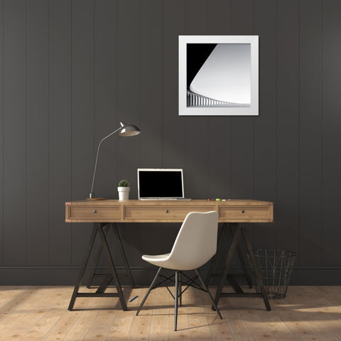 Pont Ile de Re White Modern Wood Framed Art Print by Laurenceau, Gerard