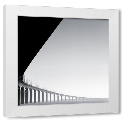 Pont Ile de Re White Modern Wood Framed Art Print by Laurenceau, Gerard