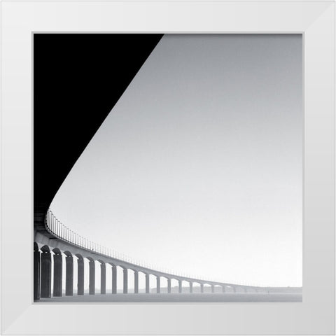 Pont Ile de Re White Modern Wood Framed Art Print by Laurenceau, Gerard