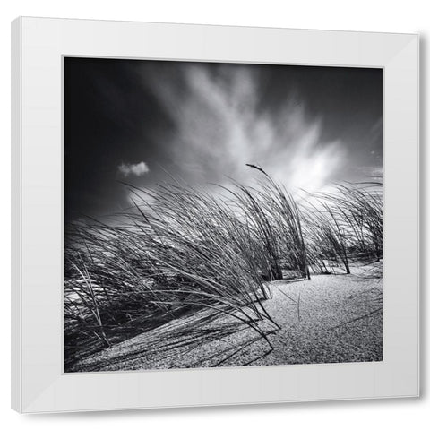 Suivre le vent White Modern Wood Framed Art Print by Etchepare, Alain