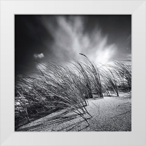 Suivre le vent White Modern Wood Framed Art Print by Etchepare, Alain