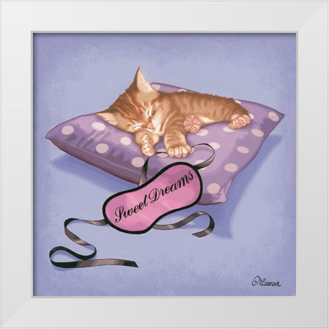 Sweet dreams White Modern Wood Framed Art Print by Cazenave, Maryline