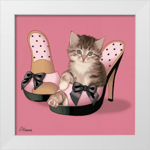 Stilettos White Modern Wood Framed Art Print by Cazenave, Maryline