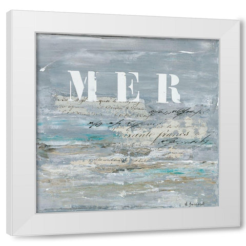 Mer White Modern Wood Framed Art Print by Boissonot, Michelle