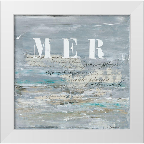 Mer White Modern Wood Framed Art Print by Boissonot, Michelle