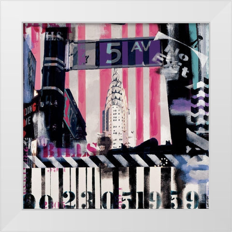 Fifth Avenue White Modern Wood Framed Art Print by Gachaga, Vincent