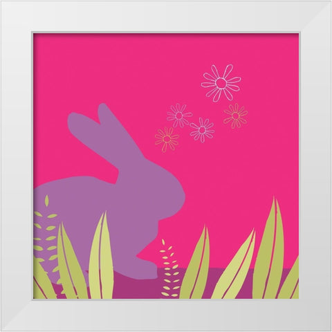 Lapin White Modern Wood Framed Art Print by Gilibert, Soizic