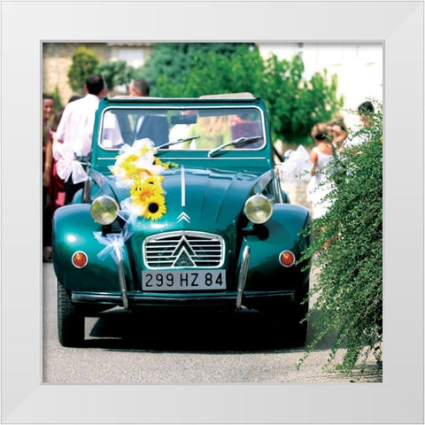 La 2 CV des Noces White Modern Wood Framed Art Print by Lautier, Julien