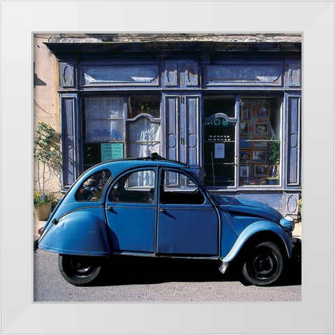 La 2 CV du coiffeur White Modern Wood Framed Art Print by Lautier, Julien