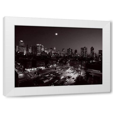 Parking dans Hells Kitchen (detail) White Modern Wood Framed Art Print by Setboun, Michel