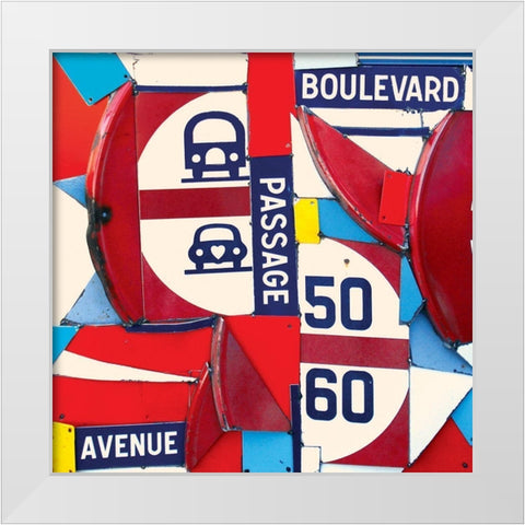 Boulevard White Modern Wood Framed Art Print by Costa, Fernando