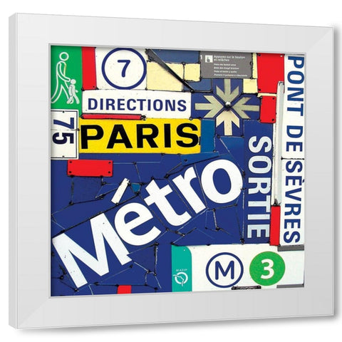 Metro White Modern Wood Framed Art Print by Costa, Fernando