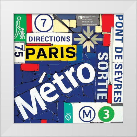 Metro White Modern Wood Framed Art Print by Costa, Fernando
