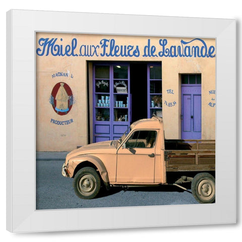 Miel aux fleurs de lavande White Modern Wood Framed Art Print by Lautier, Julien