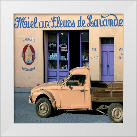 Miel aux fleurs de lavande White Modern Wood Framed Art Print by Lautier, Julien