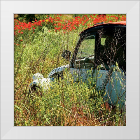 Au vert White Modern Wood Framed Art Print by Lautier, Julien