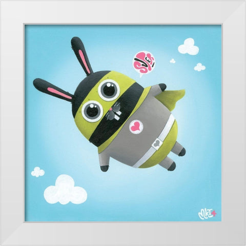 SuperLapin White Modern Wood Framed Art Print by MKT4