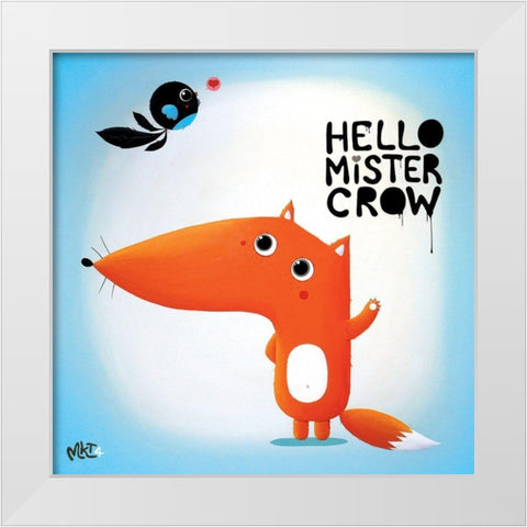 Hello mr White Modern Wood Framed Art Print by MKT4