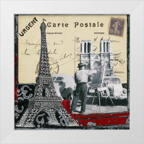 Urgent - Carte postale White Modern Wood Framed Art Print by Sigrid, M.