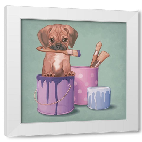 Life in color White Modern Wood Framed Art Print by Cazenave, Maryline