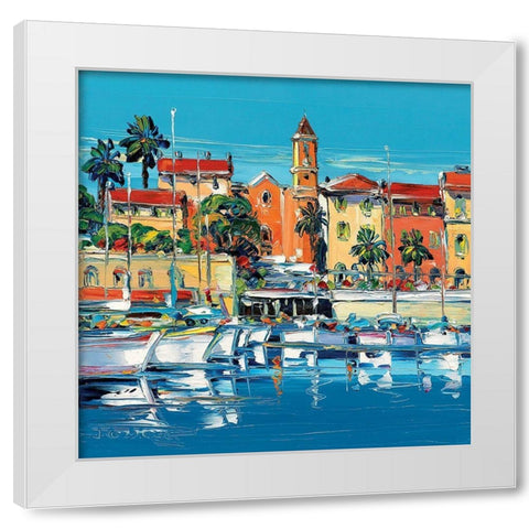 St Jean Cap Ferrat White Modern Wood Framed Art Print by Corbiere