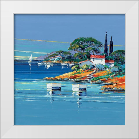 Cap dAntibes White Modern Wood Framed Art Print by Corbiere