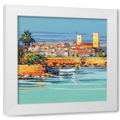 La citadelle dAntibes White Modern Wood Framed Art Print by Corbiere