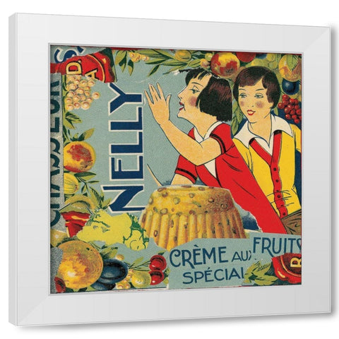 Creme aux fruits White Modern Wood Framed Art Print by Sigrid, M.