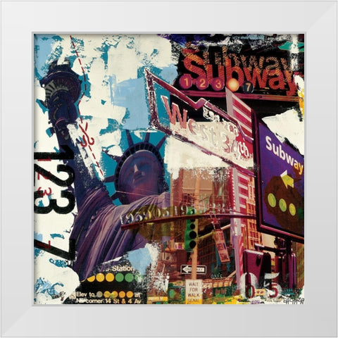 Subway Liberty White Modern Wood Framed Art Print by Gachaga, Vincent