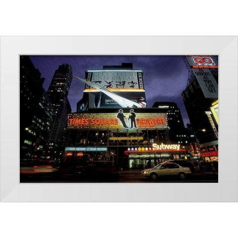 Times Square Brewery White Modern Wood Framed Art Print by Setboun, Michel