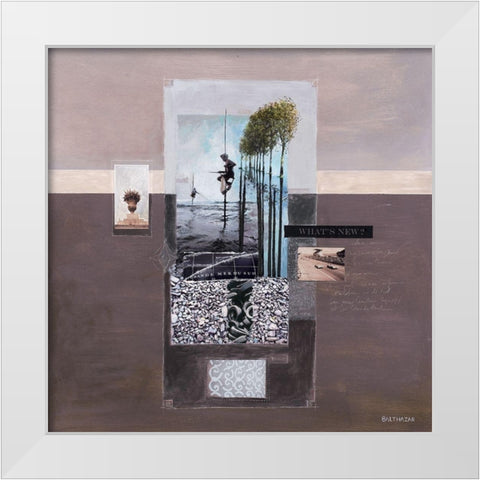 Le pe^cheur dames White Modern Wood Framed Art Print by Balthazar