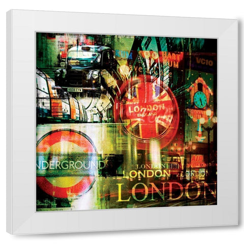 London Underground White Modern Wood Framed Art Print by BRAUN Studio