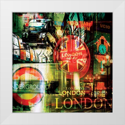 London Underground White Modern Wood Framed Art Print by BRAUN Studio