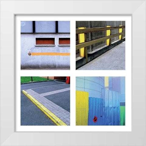 Composition 11 White Modern Wood Framed Art Print by Duclos, Frederic