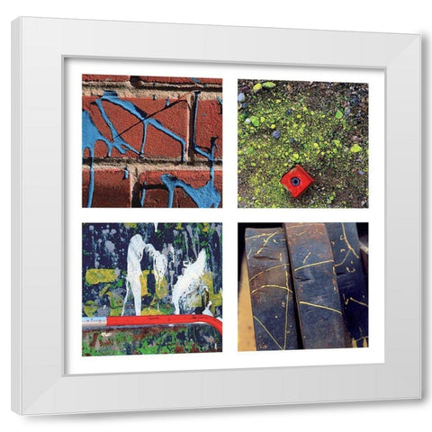 Composition 7 White Modern Wood Framed Art Print by Duclos, Frederic